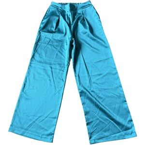 Women's Wide Leg Turquoise Pants